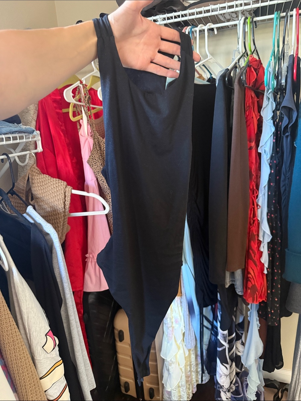 Black Sleeveless One-Piece Bodysuit